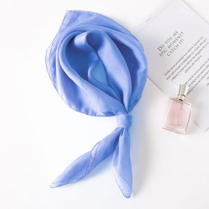 Silk Scarf Womens Winter Thin Neck Protection Square Scarf Short Neck Warmer Digital Spray Painting Korean Style Scarf