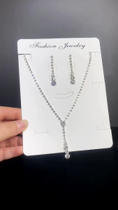 YARDORNOS Set Anting Kalung Wanita Kalung Berlian Imitasi Kristal Anting Berkilau Perhiasan Fotografi Aksesori Pengantin
