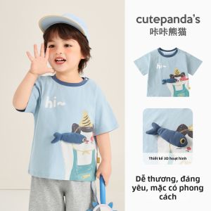 CUTEPANDAS | Áo Thun Trẻ Em In Hình Thú Nhỏ Mềm Mại