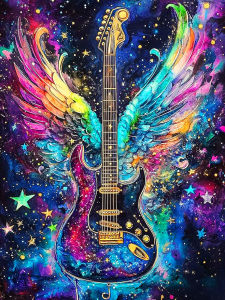Huacan New Arrivals Diamond Painting Wings Guitar Diamond Mosaic Animal Complete Kit Handmade Gift