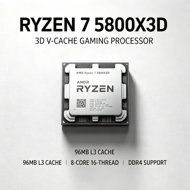 AMD | AMD R7 5800X3D AM4 Platform Gaming Desktop CPU 8‑Core 16‑Thread Up To 5GHz 96MB Cache DDR4 105W Tray Processor No Fan