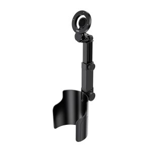 2-in-1 Car Cup Holder Phone Mount Dual Magnetic Adjustable Long Arm Universal Drink Stand for Cell Phones