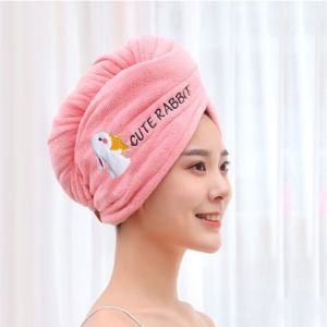 Jun shop Shower Cap Wrapped Towels Wrap Towel Korean Cute Quick Dry Hair Cap Turban Wrap Towel Hat Bathroom Hair Shower
