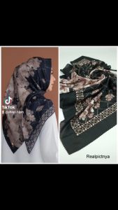 [KASIH MURAH] Hijab segi empat voal motif afkir Grade B