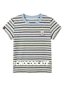 Colorblock Stripes Short Sleeve T-Shirt Womens Summer Casual