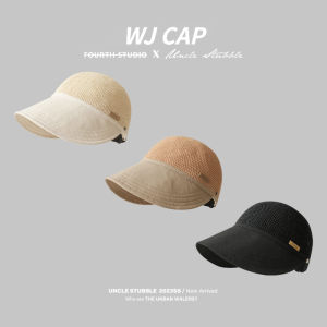 【WJ】ฤดูร้อนกว้างขอบป้องกันแดดหมวก duckbill หญ้าต้านรังสียูวีกลางแจ้งทอหมวกเบสบอล