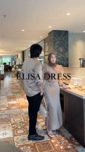 Couple Prince Elisa Dress Brukat by Guzel Satin Silk Premium Wanita Kondangan Muslim Body Fit Viral Mermaid 2025
