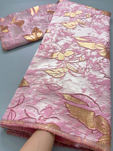 2024 Holiday African Women Dress  Jacquard French Gilded Lace Nigerian Brocade Fabric For Sewing Evening Party Dresses TY3856