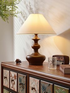 French Vintage Aesthetic Wooden Desk Lamp