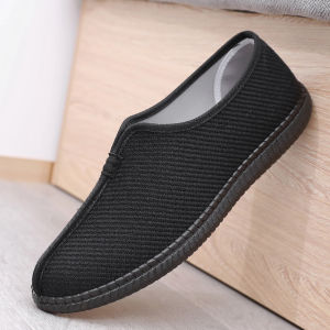 Beijing Mens Cloth Shoes Spring Autumn Casual Tang Costume Soft Bottom Breathable Dad Shoes Traditional Chinese Style Slip-On