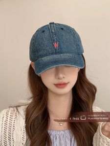 หมวกเบสบอลผ้าเดนิมปักลาย W ใหม่ 2024 สำหรับทั้งชายและหญิง ทรงเข้ารูป ทรงลำลอง หมวกทรงปากเป็ด ฤดูใบไม้ผลิ ฤดูร้อน ฤดูใบไม้ร่วง ฤดูหนาว