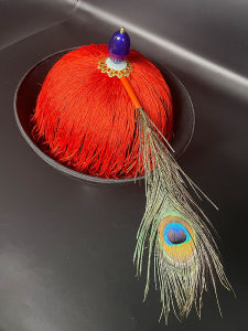 หมวกทหารราชวงศ์ชิง หมวกผู้ชาย หมวกทหาร หมวกผ้าขนสัตว์แบบสวมสำหรับการแสดง หมวกทรงกลม ฤดูใบไม้ผลิ ฤดูร้อน ฤดูใบไม้ร่วง ฤดูหนาว