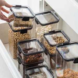 Kitchen Food Storage Containers Organizers for Pantry Fridge Organizer Jars With Lid Plastic Storage Container Spices Boxes