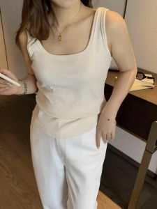 เสื้อกั๊กสายเดี่ยวทรงเข้ารูปสำหรับผู้หญิงไซส์ใหญ่ ฤดูใบไม้ผลิและฤดูร้อน 2025 เสื้อชั้นในแขนกุดแบบลำลอง เสื้อชั้นในแบบสวมใส่ในฤดูร้อน