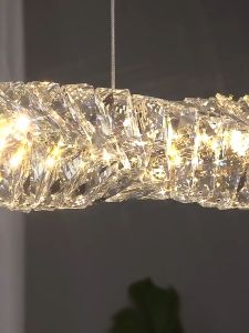 Modern Crystal Chandelier Ceiling Light For Living Room Hanging Lamps Dining Pendant Nordic Lights Drop Lamp With Remote