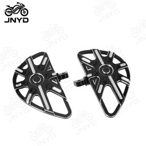 JNYD Motorcycle Foot Rest Floorboards Passenger Footpegs Pedal Black/Chrome For Harley Touring Dyna Softail Electra Glide