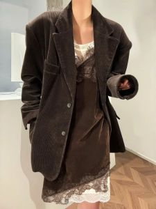 JUENONG | Lace Trim Layering Loose Women Suits Set