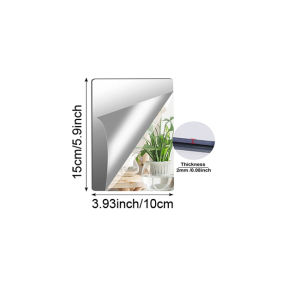 4pcs Acrylic Decorative Mirror Sheets Flexible Non Glass Mirror Tiles Self Adhesive Stickers for Home Living Room Decoration