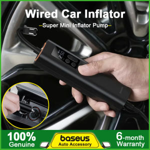 Baseus Mini Inflator Pump Air Compressor DC 12V 150PSI Fast Inflation Presset Tire Pressure Digital Display Compact and Portable for Car Motor Bike