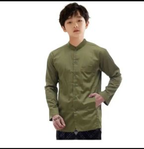 baju koko anak laki-laki haibah baju koko anak usia 9-15tahun baju koko lengan panjang
