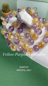 KAKTUS Kristal Asli Yellow Purple Azeztulite Crystal Bracelet