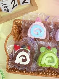 CONUSEA | Rainbow Swiss Roll Fidget Stress Relief Toy Slow Rebound Simulated Dessert Cake Sensory Soft Squeezes Toy Adult Christmas Gifts