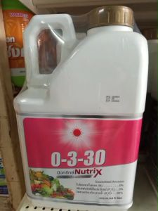 ปุ๋ยน้ำ 0-3-30 แกลลอน 5L (ดวงตะวันเพชร)สร้างความสมบูรณ์ของผลก่อนเก็บเกี่ยว