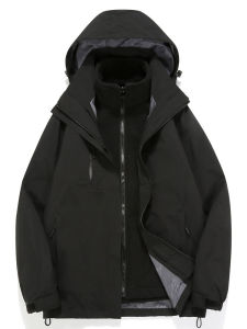 Hong Kong Fashion Brand Outdoor Shell Jacket Male and Female Trendy Brand Three-in-One Detachable Autumn and Winter Waterproof Wind Outwear Mountaineering Clothing