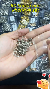 Khoen tròn không gỉ sét 50 khoen ore mắt cáo dùng bọc lỗ tròn quần áo giày balo vải