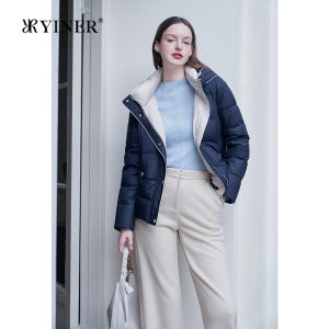 Color Block Short Hooded Down Jacket