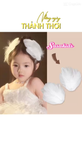 Set 02 Kẹp Tóc Lông Vũ Đính Ngọc Trai Xinh Xắn Phụ Kiện Tóc Cho Bé Tham Gia Nhảy Múa K19