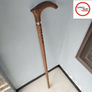 tongkat jalan kayu kelor Jawa motif pipih profil D99