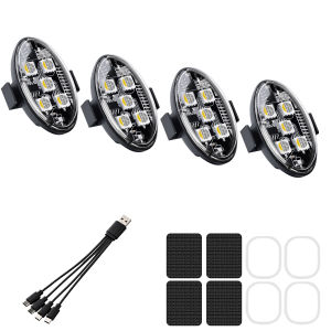 KEVANLY | Wireless RGB LED Warning Light Type-C Rechargeable Strobe Taillight Multi Safety Light For Bicycle E-Scooter Motorcycle Helmet