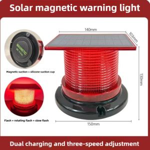 Solar warning light High power traffic road construction barrier light LED red yellow red blue magnetic suction booth