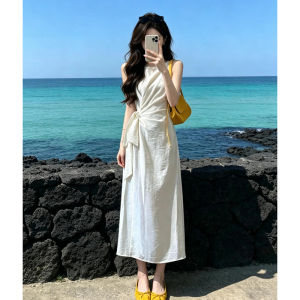 LIRUSHAN | White Sleeveless Summer Dress