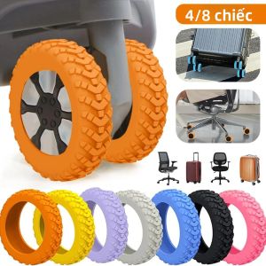 4/8 Cái Vỏ Bảo Vệ Bánh Xe Hành Lý Bằng Silicon Di Động Vỏ Bảo Vệ Bánh Xe Spinner Phụ Kiện Du Lịch Chất Liệu Chính: Silica Gel