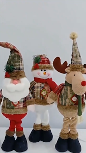 <BIG> Santa Claus Snowman Elk Christmas Standing Doll Showcase Ornament Xmas Decor Decorations
