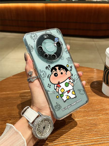 Cute Cartoon Silicone Phone Case Full Cover Lens Protector Transparent Huawei Mate80/70 pro Compatible Couple Friendly Design