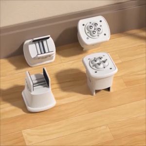 OATSBASF 4 ชิ้น ลูกกลิ้งชนิดโต๊ะและเก้าอี้สูงเสื่อ ปรับความสูงได้