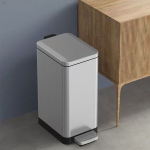 10L/13L/15L Narrow pedal trash canMetal household garbage can for bathroom bedroom living room kitchen