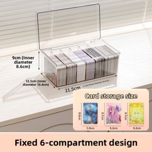 Child-friendly Card Storage Box Transparent Divided Large Capacity