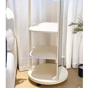 Cay⭐กระจกเต็มตัว พร้อมที่แขวนหมวก กระเป๋า ชั้นจัดเก็บของใช้ ฐานหมุนได้360° ประหยีดพื้นที่ห้อง