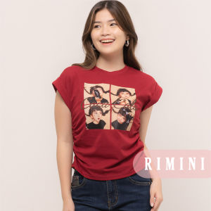 RIMINI - Atasan Cewek Kaos Holiday Lengan Pendek Serut S-XL - Fiorin Top CC30408