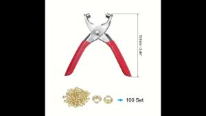 1 Set 1/4 Inch Grommet Eyelet Plier Set Eyelet Hole Punch Pliers Kit With 100 Metal Eyelets Grommet Tool Kit For Leather Cloth