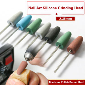 Nail Art Silicone Grinding Head Silicone Rubber Polishing Grinding Head Electric Nail Machine Nail Polishing Accessories Knuckle Polish Manicure Tools 2.35mm Shank Diameter