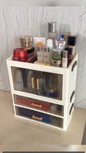 in hom Cosmetics Organizer Box Makeup Storage Cosmetic Shelf Lipstick Rack Dust-proof Makeup Drawer Box Makeup Storage Cabinet