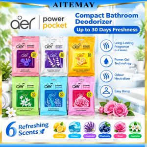 Aitemay Aer Pocket Air Freshener 30 Days Freshness Power Gel Technology Bathroom Deodorizer Odour Neutralizer Hanging Fragrance For Toilet Home Office Closet 10g