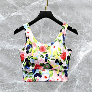 Printed Yoga Suit Set Womens High-End Sensation Quick Dry Fitness Sports Vest Gradient Pants Breathable Nylon Gym Workout Outfit