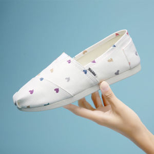 TT & mm/ ทอมส์รองเท้าผ้าสีขาวสำหรับผู้หญิงรองเท้าผู้หญิงแฟชั่นยอดนิยมระงับกลิ่นเท้าสำหรับผู้หญิงรองเท้าผ้าใบใส่สบายส้นแบนปากตื้นสำหรับฤดูร้อน