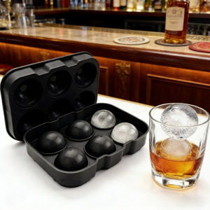 Large 3D Round Silicone Ice Ball Maker Big Sphere Mold High Balls Ice Cube Tray for Freezer Whiskey Cocktail Bar Tool